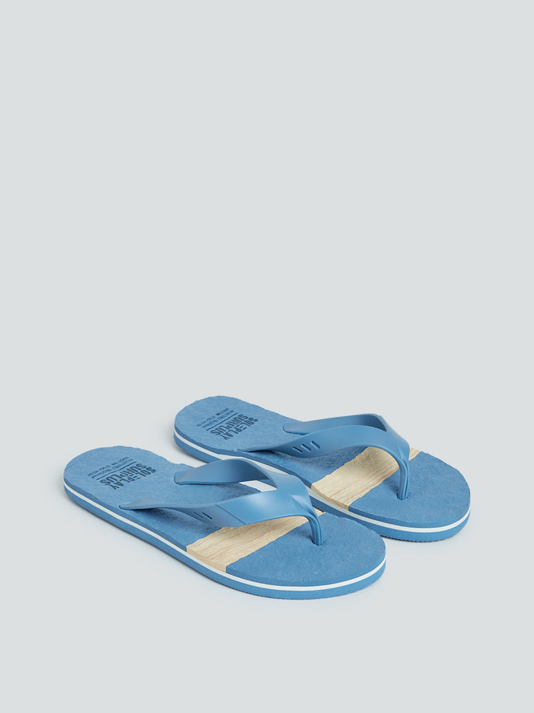 SOLEPLAY Blue Colour-Blocked Flip-Flops